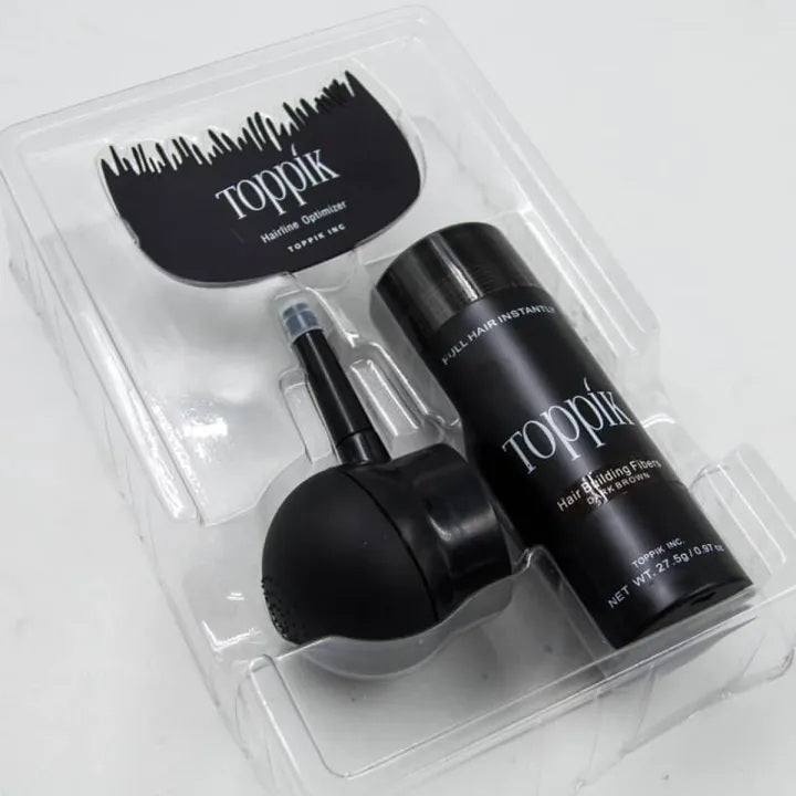 Kit de Polvo Fibras capilares Toppik Hair Cabello grueso y abundante Atomizador