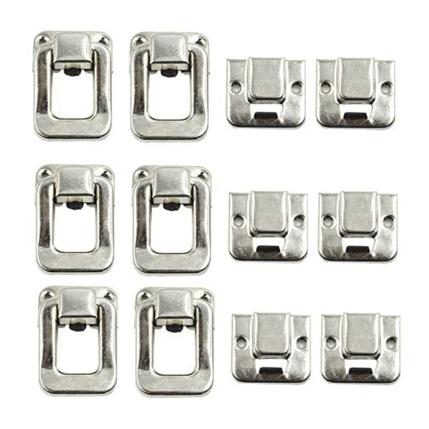 Chapas de Cierre Metálicas para Cajas Pack x6 Hebilla Palanca (27x40mm)