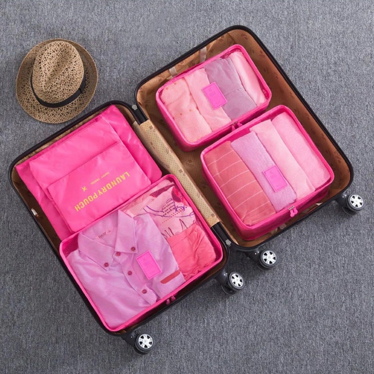 Juego de bolsas organizadoras de viaje 6 piezas impermeable para maleta