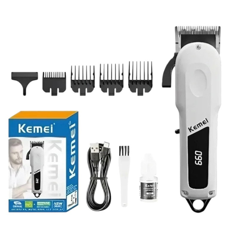 Máquina Motilar Cortadora Kemei KM807 Profesional recargable con pantalla LCD