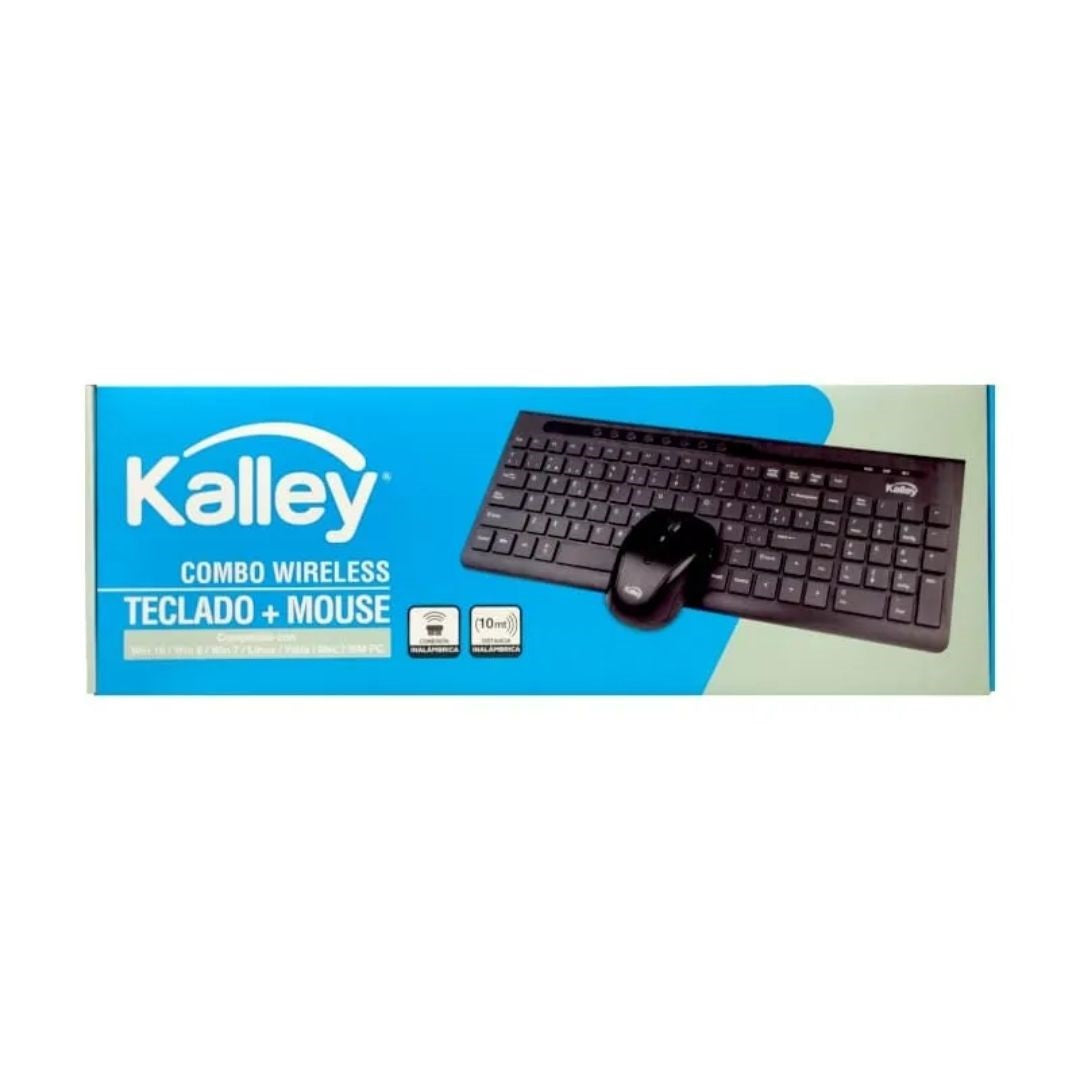 Combo Teclado y Mouse Inalámbrico Kalley 2.4GHz Teclas Silenciosas