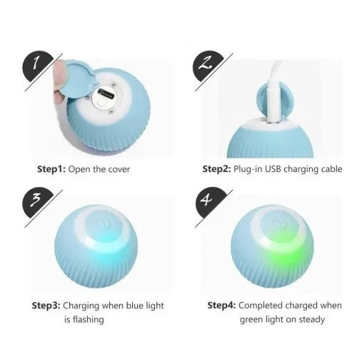 Pelota Juguete Inteligente para Gatos Movimiento y Luces Recargable