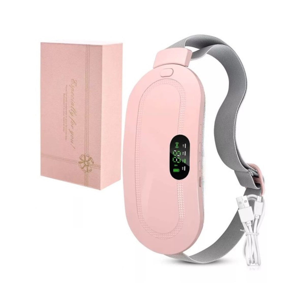 Cinturón Térmico Aliviador de Dolor Menstrual Recargable Calor y vibración