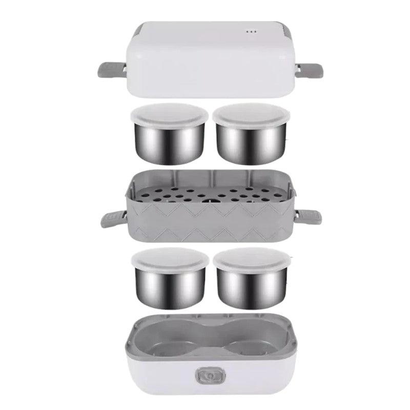 Lonchera calentador de Comida Electrica para Auto, Hogar y Oficina 4 recipientes