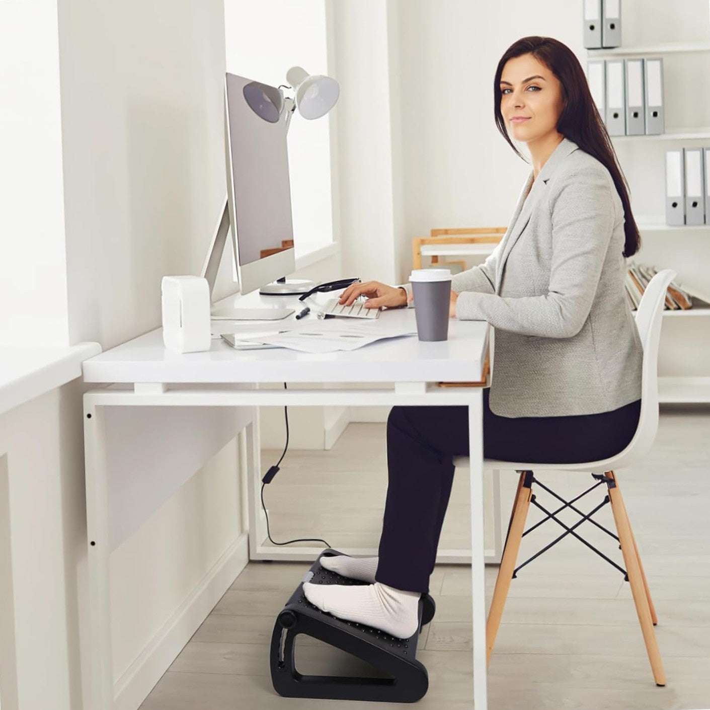 Descansa pies Reposapiés Ergonómico Ajustable para Oficina Antideslizante