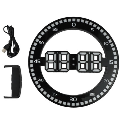 Reloj de Pared y Mesa Digital LED Circular con Alarma y Fecha DS3668L