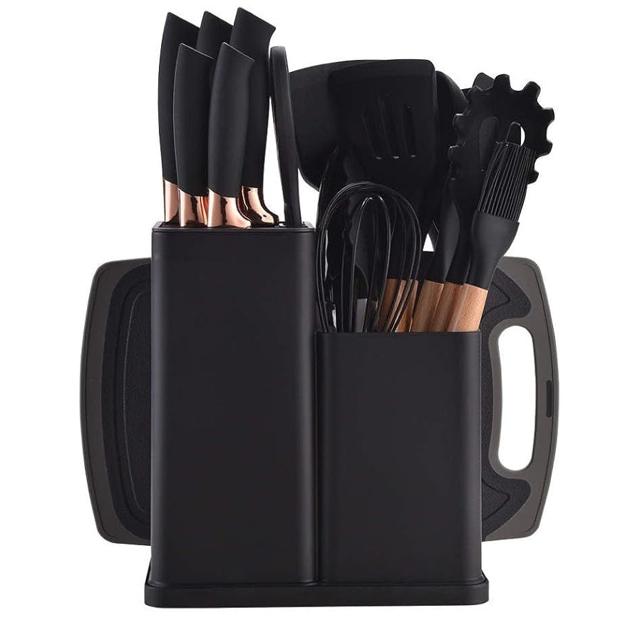 Set completo de 18 Utensilios y cuchillos de Cocina de Silicona antiadherentes