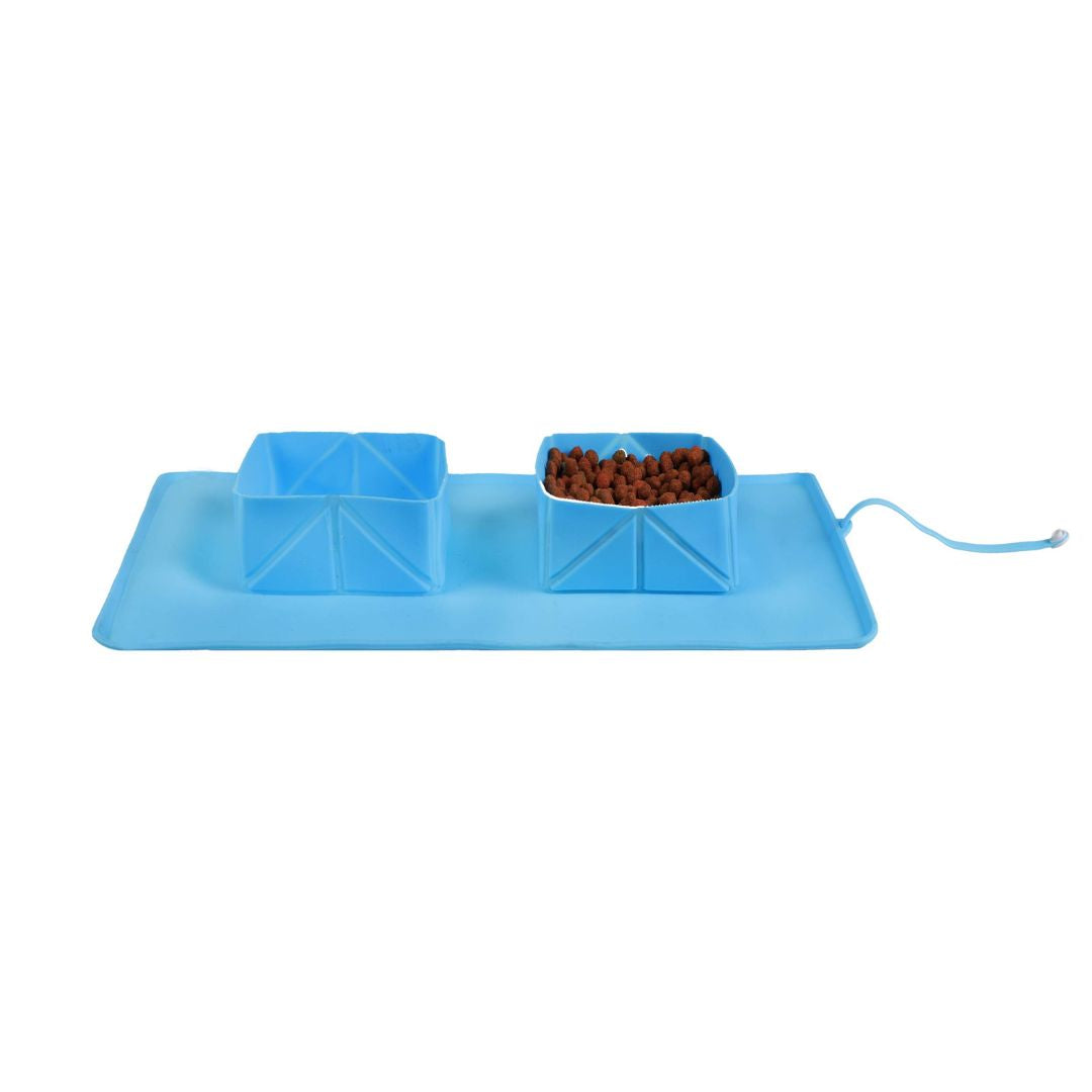 Comedero Mascotas Plegable Doble Silicona Antideslizante