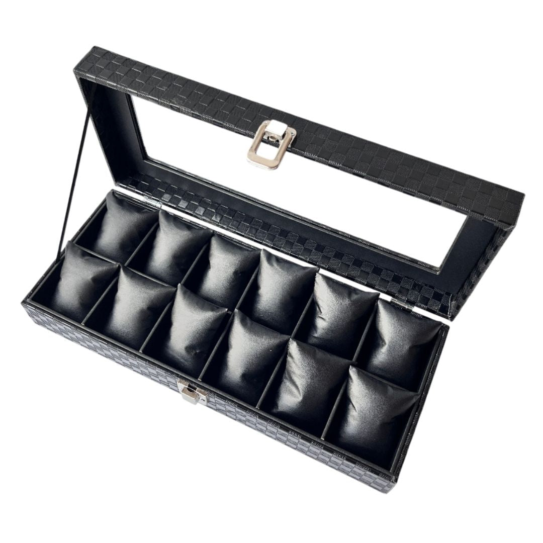 Caja Relojera Organizador 12 puestos Flipp Cuero Para Relojes