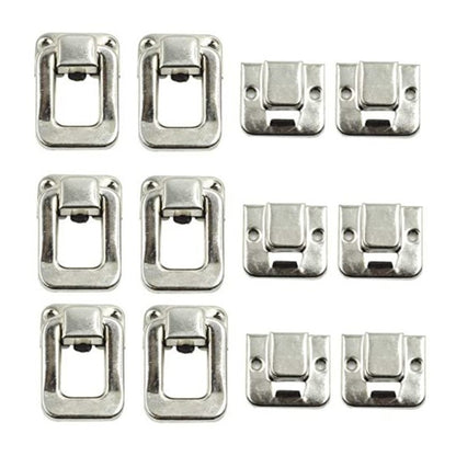 Chapas de Cierre Metálicas para Cajas Pack x6 Hebilla Palanca (27x40mm)