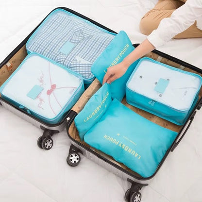 Juego de bolsas organizadoras de viaje 6 piezas impermeable para maleta