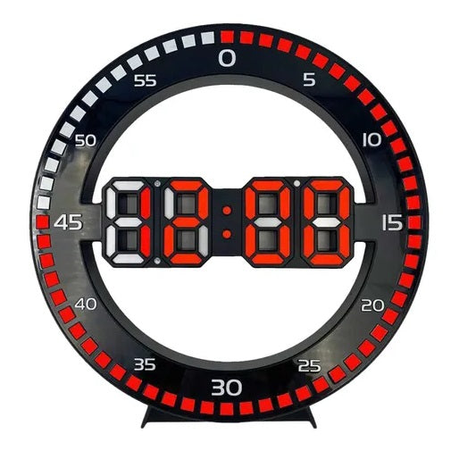 Reloj de Pared y Mesa Digital LED Circular con Alarma y Fecha DS3668L