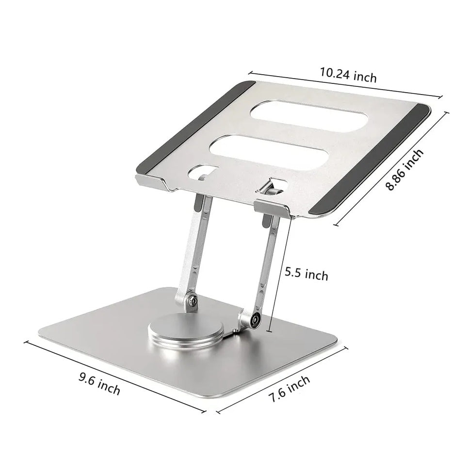 Soporte base de aluminio para computador y tablet giratoria 360° Plegable