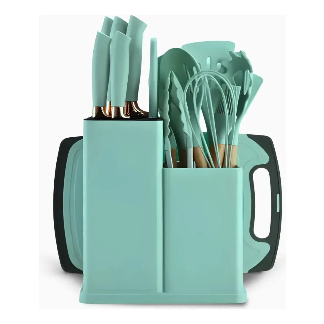 Set completo de 18 Utensilios y cuchillos de Cocina de Silicona antiadherentes