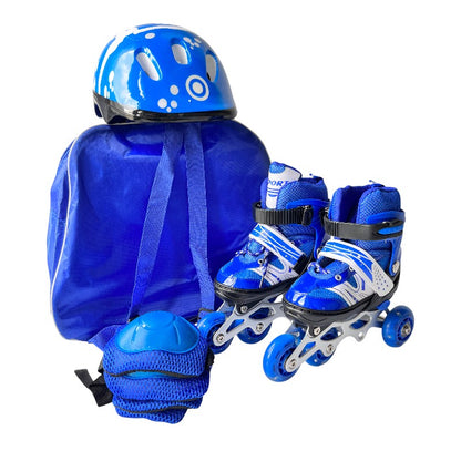 Kit De Patines En Línea Con Luces Led Llantas Traseras y Maleta Talla S (29 33) Lg03A