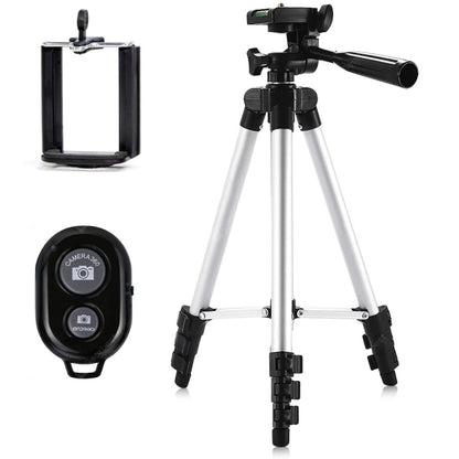 Trípode expandible 1,61 mts para cámara o celular con control bluetooth