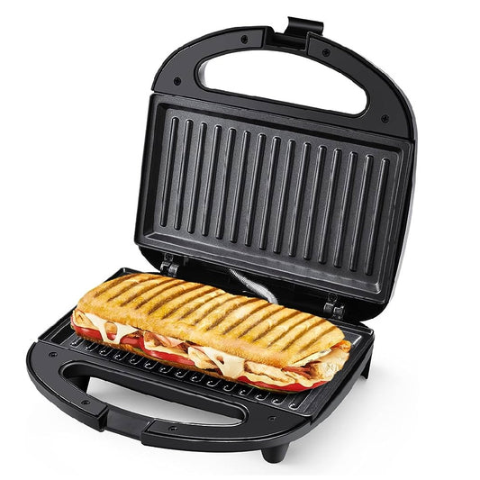 Sanduchera eléctrica tipo panini con parrilla asador NIA