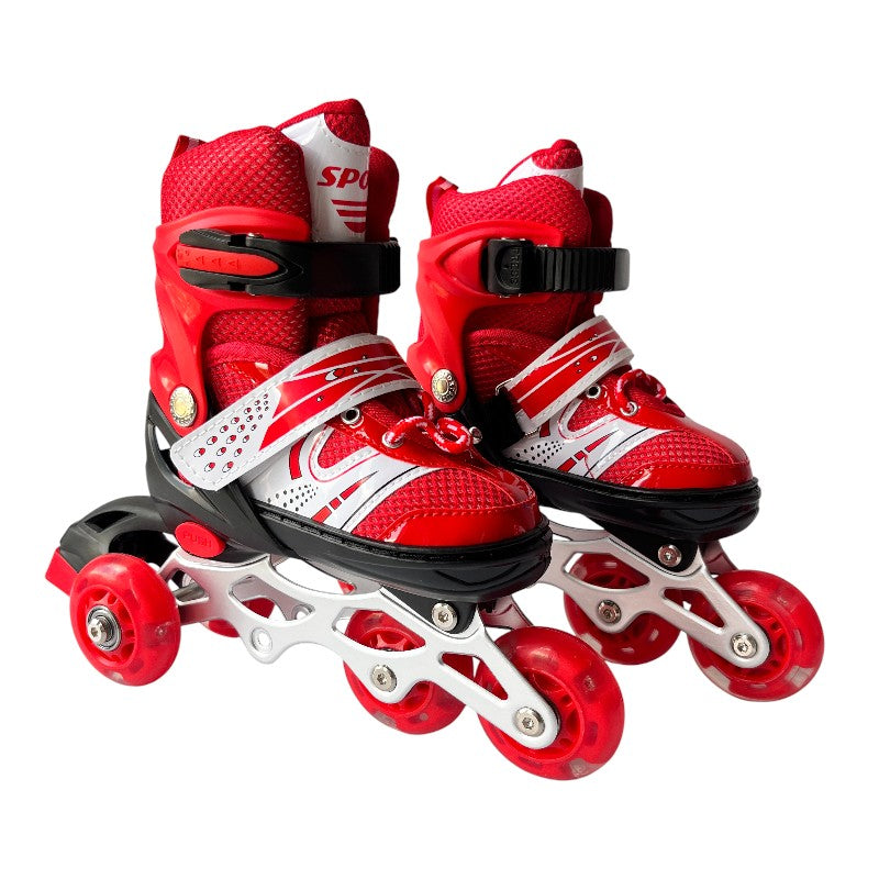 Kit De Patines En Línea Con Luces Led Llantas Traseras y Maleta Talla S (29 33) Lg03A