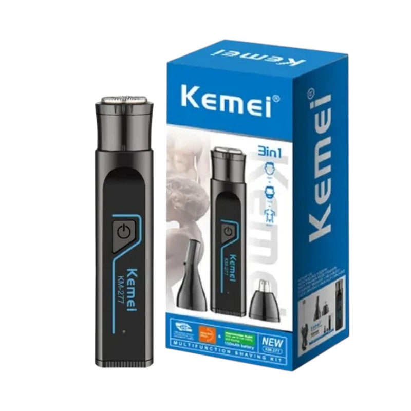 Trimmer Kemei KM277 Cortadora 3 en 1 con afeitadora, recortadora de nariz y orejas