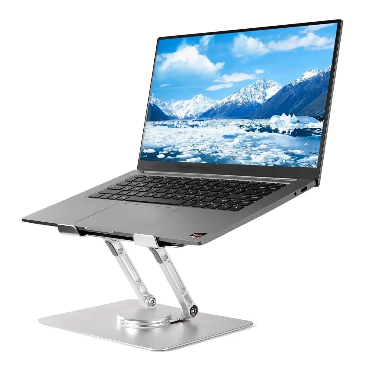 Soporte base de aluminio para computador y tablet giratoria 360° Plegable