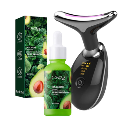 Combo rejuvenecedor masajeador facial + serum antiarrugas aguacate