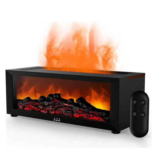 Humidificador abientador 3D tipo chimenea luz decorativa y control remoto