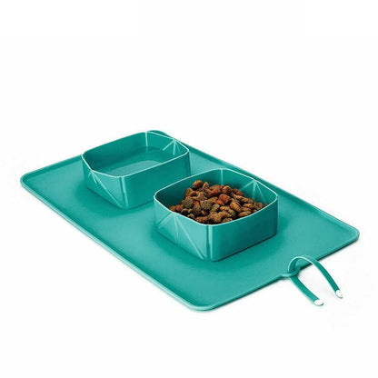 Comedero de mascotas portátil enrollable de silicona