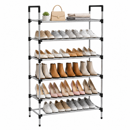 Zapatero Organizador Rack 6 Niveles Metálico 18 Pares
