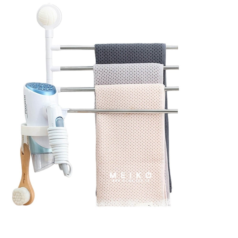 Soporte organizador de secador y toallas adhesivo