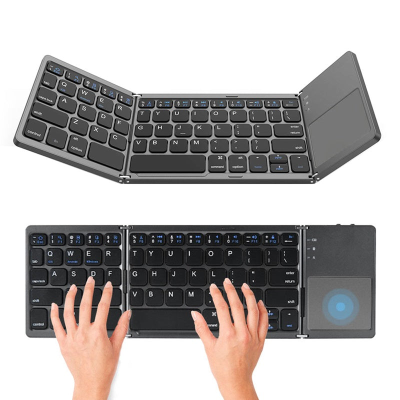 Teclado plegable con touch pad inalámbrico bluetooth recargable