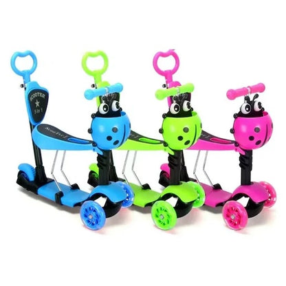 Patineta Scooter para niños 5 en 1 MG5 Mariquita andador y monopatín