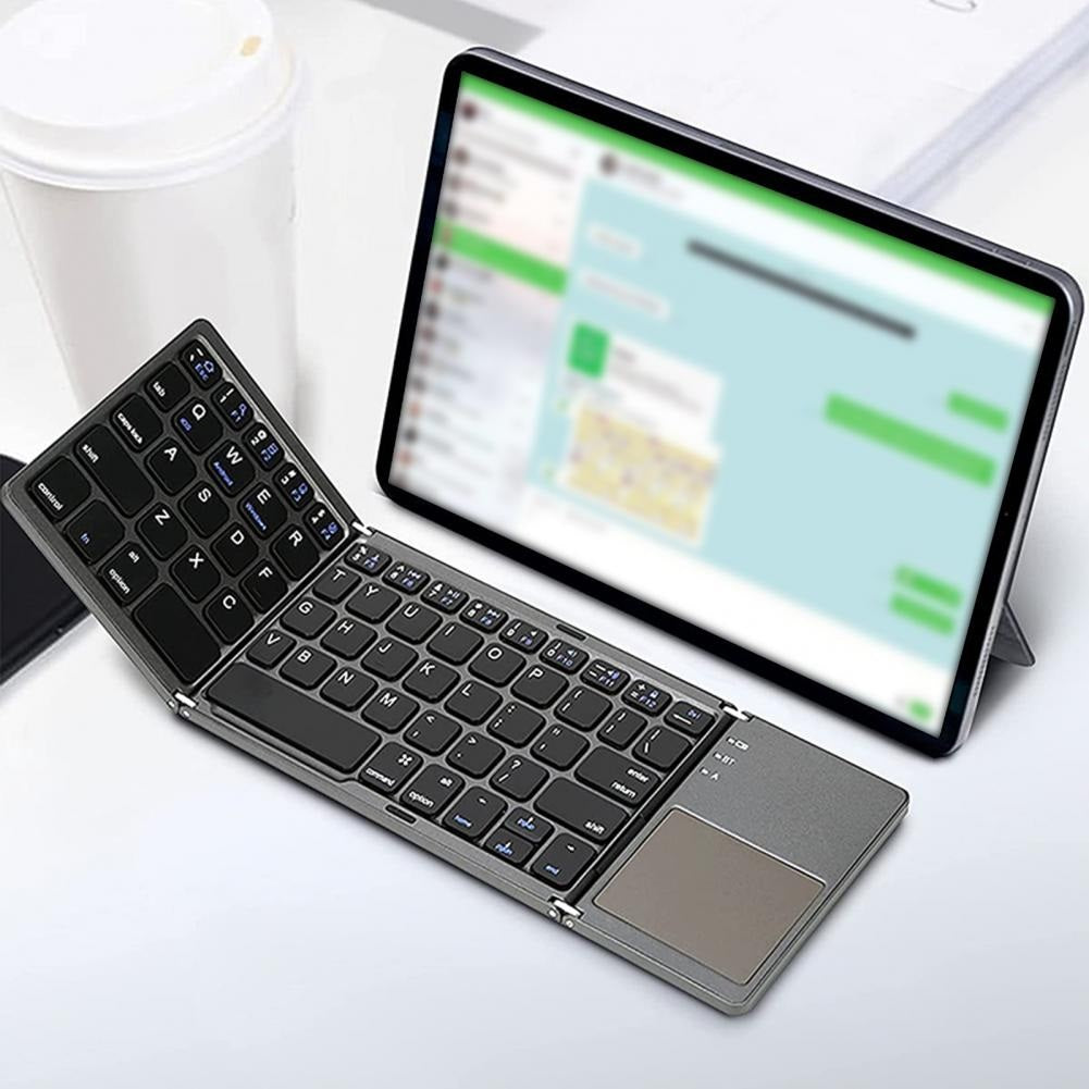 Teclado plegable con touch pad inalámbrico bluetooth recargable