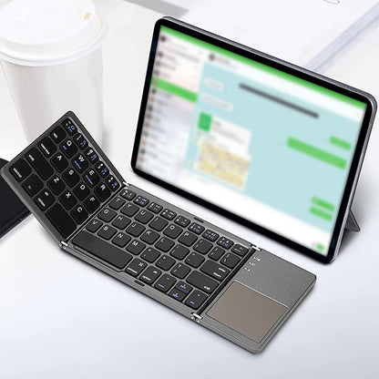 Teclado plegable con touch pad inalámbrico bluetooth recargable
