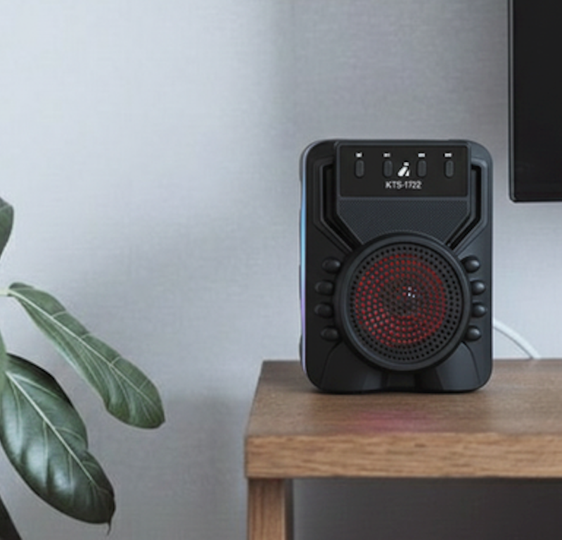 Parlante portátil 4" KTS-1722 bluetooth con Luces LED Radio FM Karaoke