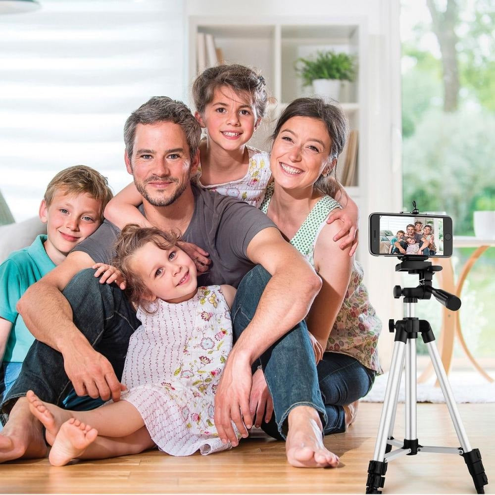 Trípode expandible 1,61 mts para cámara o celular con control bluetooth