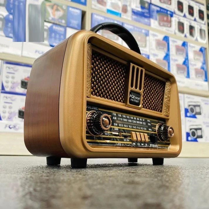 Parlante vintage recargable con USB FM bluetooth FX 172