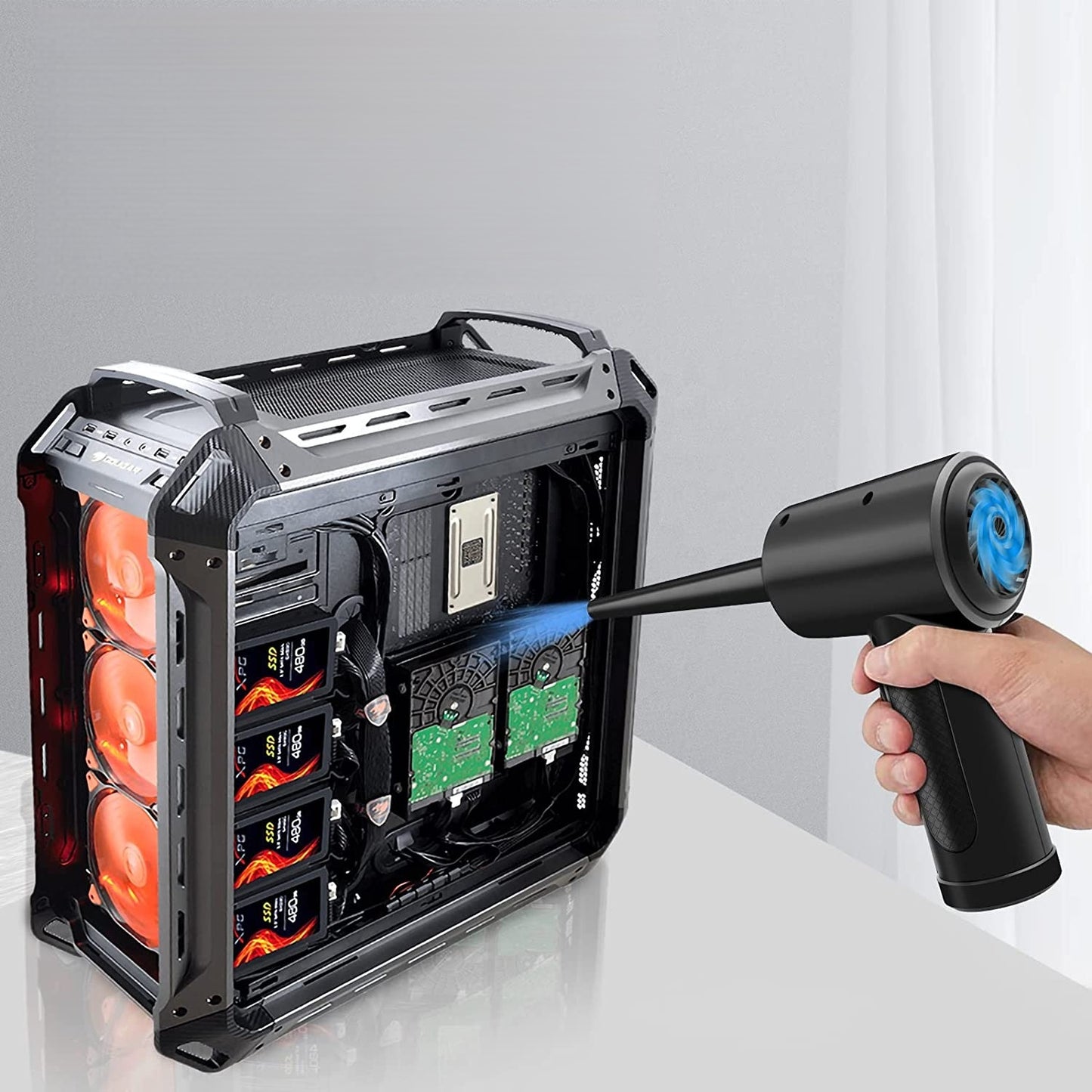 Soplador de aire eléctrico 51 000 RPM recargable 5 boquillas intercambiables