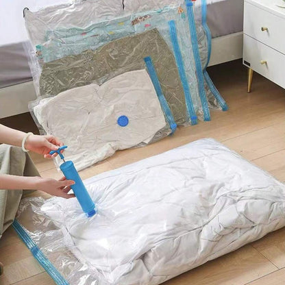 Set x5 Bolsas al Vacío para Ropa con Bomba Manual 80% de volumen