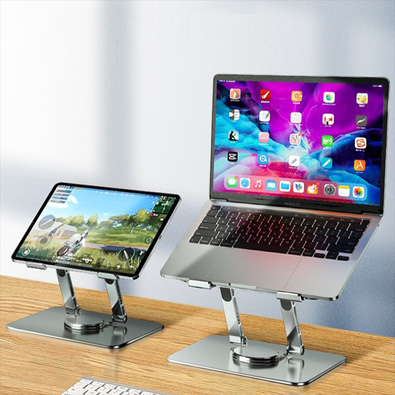 Soporte base de aluminio para computador y tablet giratoria 360° Plegable