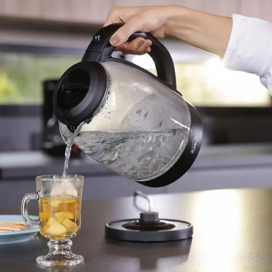 Tetera Eléctrica Kalley K-HAV 1.7L Vidrio con Luz LED