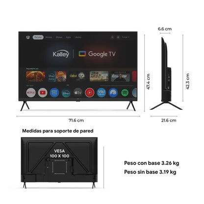 Televisor Kalley 32GQ200 32” QLED FHD Smart TV Google TV