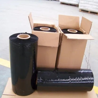 Pack x3 rollos de plástico vinipel stretch 30cm x 300m Negro