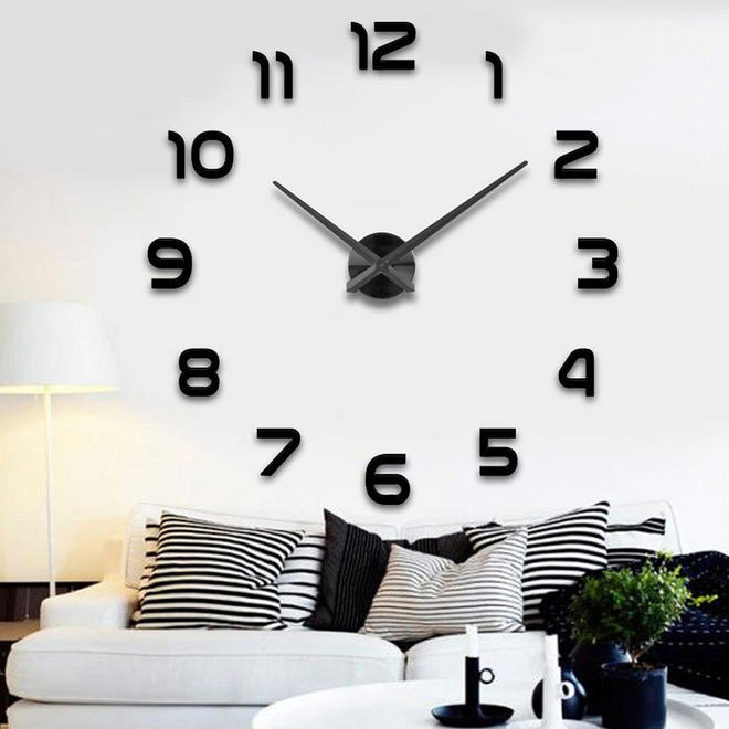 Reloj decorativo 3D adhesivo gigante de pared