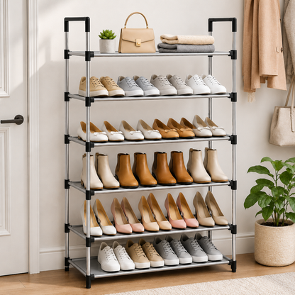 Zapatero Organizador Rack 6 Niveles Metálico 18 Pares