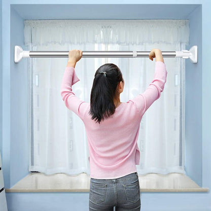 Barra Tubo Cortinero Expandible Ajustable 70cm a 120cm Acero Inoxidable