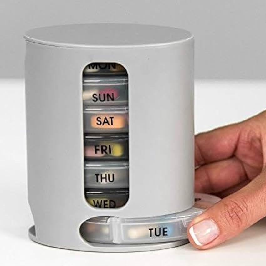 Pastillero Organizador Semanal de Pastillas 7 Compartimentos Dispensador