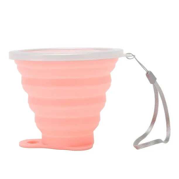 Vaso de silicona plegable con tapa ultra delgado