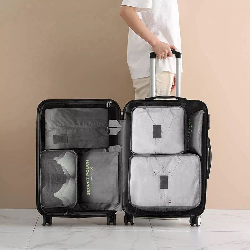 Juego de bolsas organizadoras de viaje 6 piezas impermeable para maleta