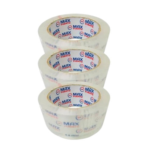 Pack x3 Rollos de cinta ancha transparente 200 metros industrial