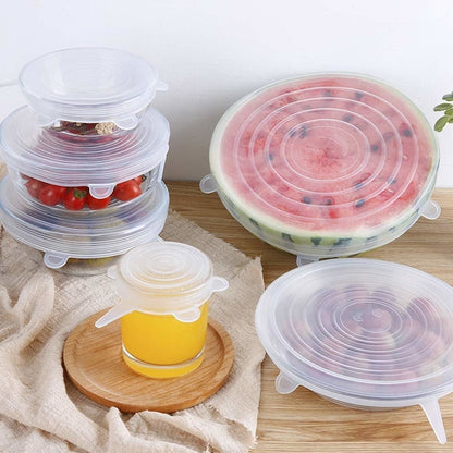 Juego de tapas de silicona elásticas multifuncionales x6 unidades